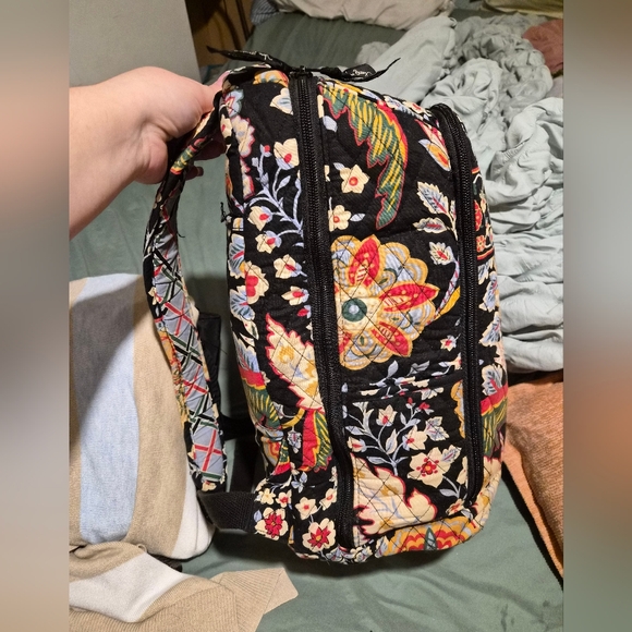 Vera Bradley Floral Backpack - Black, Red, Blue - Picture 3 of 12